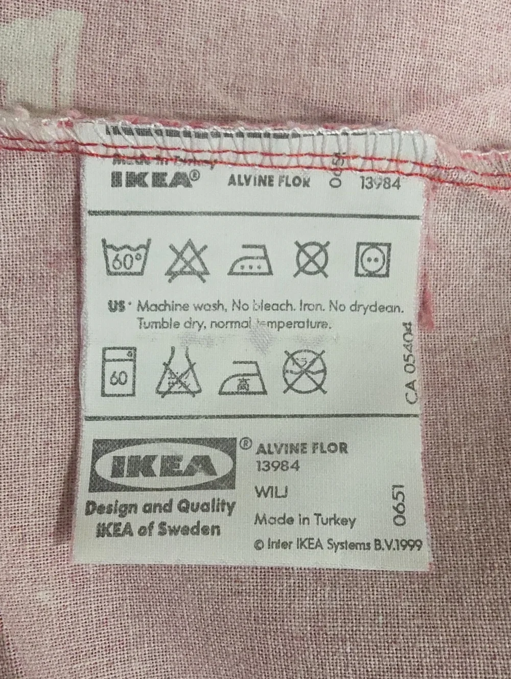 IKEA Alivne Flor Bold Red White Twin Cotton Duvet Cover